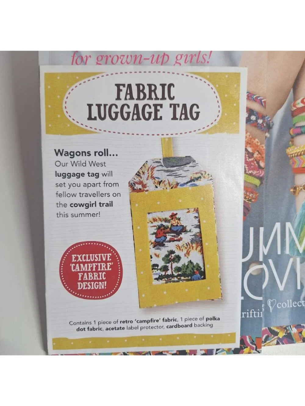 Issue 16 Mollie Makes 2012 UK Magazine Retro Fabric Tag Kit Friendship bracelets